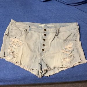 Mossimo Light Wash High Rise Jean Shorts